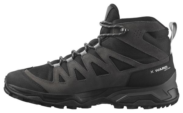 Salomon X Ward Leather Mid GTX Grey Black Men's