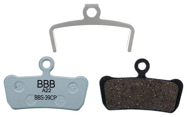 Ein Paar organische BBB DiscStop Coolfin Bremsbeläge für Sram Guide/Avid Trail