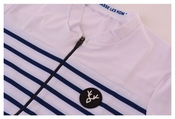 Refurbished Product - - LeBram Ventoux Short Sleeve Jersey White Blue Tailored Fit