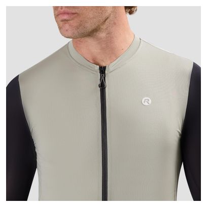 Maillot Manches Courtes Vélo Rogelli Distance II Taupe/Noir Homme
