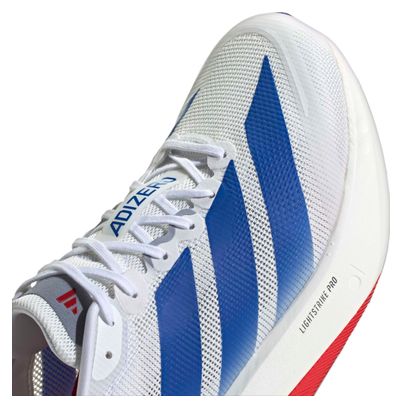 adidas Adizero Boston 13 Men's Running Shoes in White/Blue/Red
