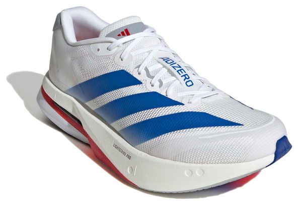 adidas Adizero Boston 13 Men's Running Shoes in White/Blue/Red