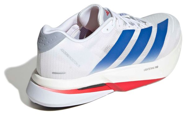 adidas Adizero Boston 13 Men's Running Shoes in White/Blue/Red