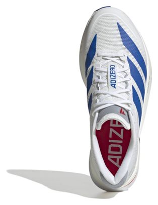 adidas Adizero Boston 13 Men's Running Shoes in White/Blue/Red