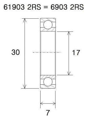 Roulement B3 - BLACKBEARING - 61903-2rs / 6903-2rs