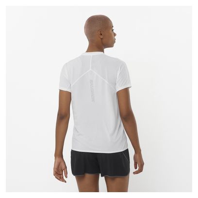 Salomon Sense Aero GFX White Grey Women's Short Sleeve T-Shirt