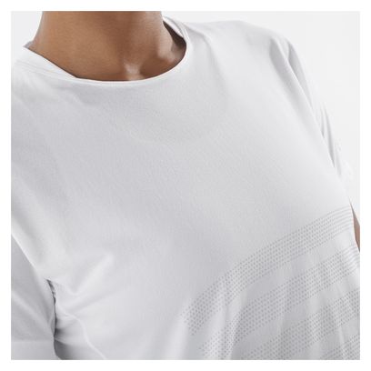 Camiseta de manga corta para mujer Salomon Sense Aero GFX Blanco Gris