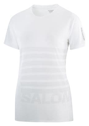 Salomon Sense Aero GFX White Grey Women's Short Sleeve T-Shirt