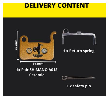 Plaquettes céramique SHIMANO A01S | Black Rider