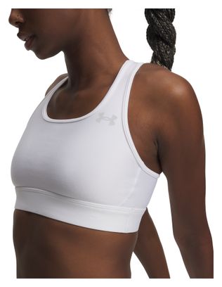 Sujetador deportivo Under Armour HeatGear de sujeción moderada, blanco, para mujer