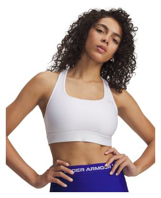 Sujetador deportivo Under Armour HeatGear de sujeción moderada, blanco, para mujer