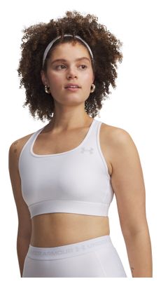 Sujetador deportivo Under Armour HeatGear de sujeción moderada, blanco, para mujer