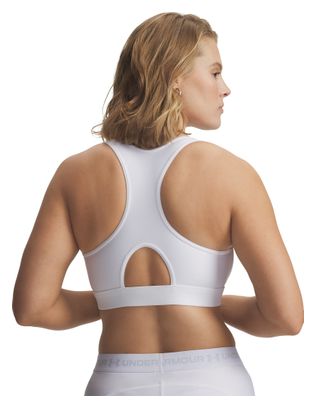 Sujetador deportivo Under Armour HeatGear de sujeción moderada, blanco, para mujer