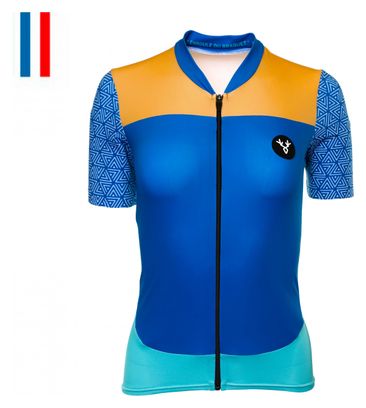 Maillot Manches Courtes Femme LeBram Aspin Bleu Coupe Ajustée