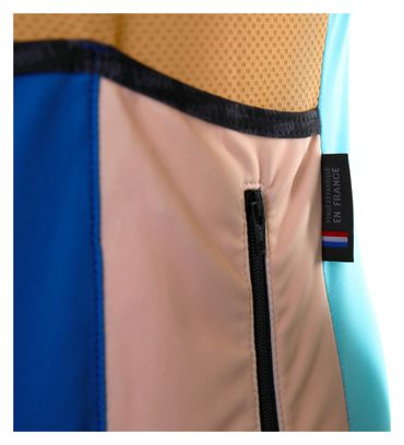 Maillot Manches Courtes Femme LeBram Aspin Bleu Coupe Ajustée
