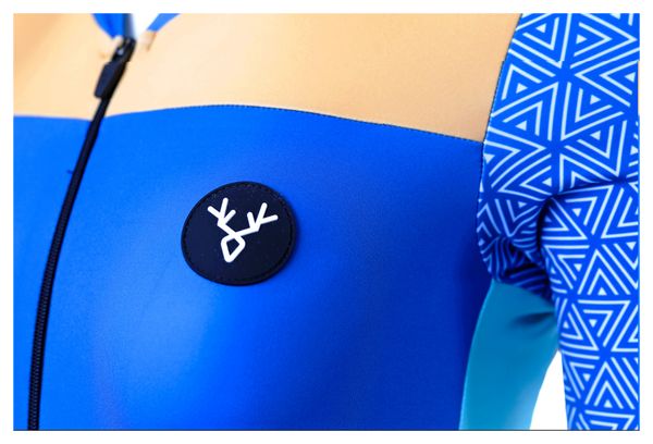 Maillot Manches Courtes Femme LeBram Aspin Bleu Coupe Ajustée