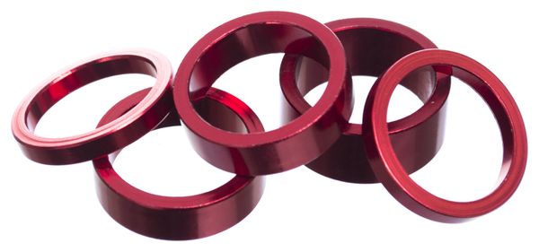 Parts 8.3 Kit of Aluminium Spacers (x5) Red