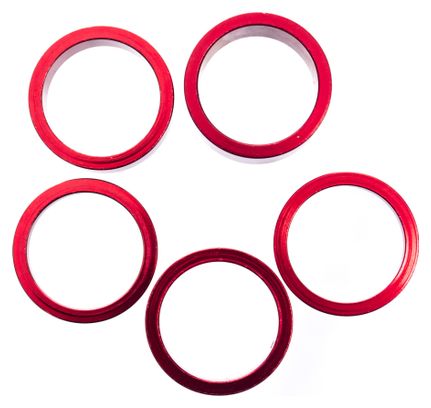 Parts 8.3 Kit of Aluminium Spacers (x5) Red