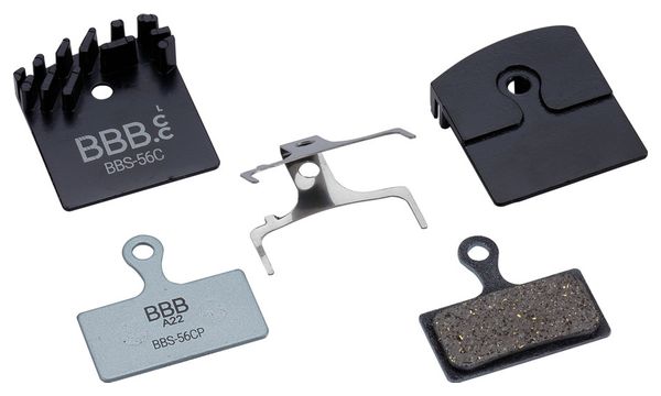 Coppia di pastiglie freno organiche BBB DiscStop Coolfin per Shimano Deore/SLX/XT/XTR