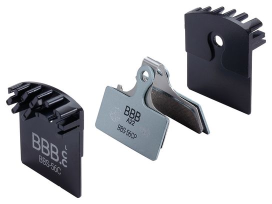 Coppia di pastiglie freno organiche BBB DiscStop Coolfin per Shimano Deore/SLX/XT/XTR