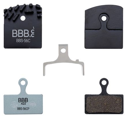 Coppia di pastiglie freno organiche BBB DiscStop Coolfin per Shimano Deore/SLX/XT/XTR