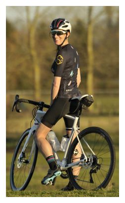 Maillot de cyclisme  manches courtes pour femmes noir 8andCounting