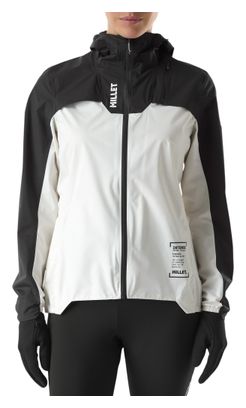 Chaqueta impermeable Millet Intense Pro 2.5L blanca/negra para mujer