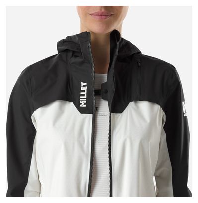 Chaqueta impermeable Millet Intense Pro 2.5L blanca/negra para mujer