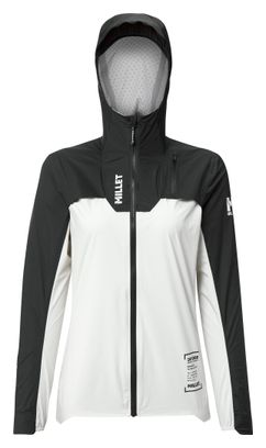 Chaqueta impermeable Millet Intense Pro 2.5L blanca/negra para mujer