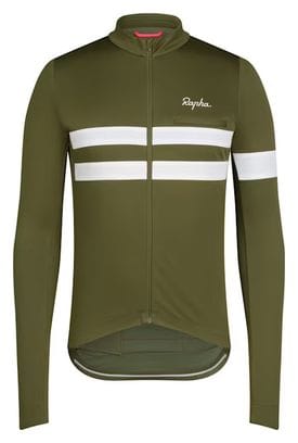 Maillot Manches Longues Rapha Brevet Khaki/Blanc