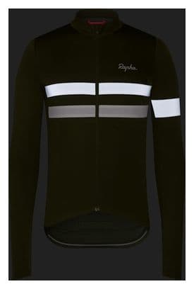 Maillot Manches Longues Rapha Brevet Khaki/Blanc