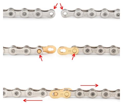 2er-Set Kettenschnellverschluss Fahrrad 11-Gang – Magic Link Connector golden