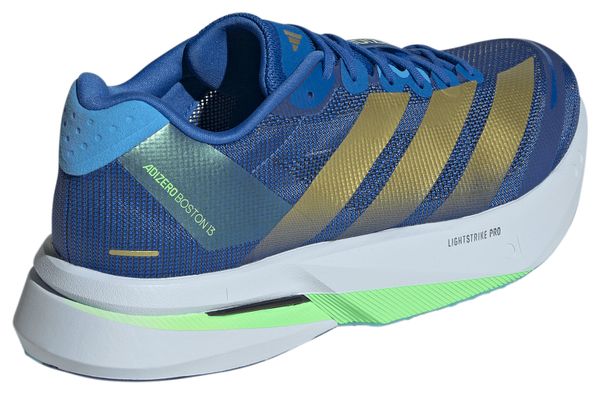 adidas Adizero Boston 13 Running Shoes, Blue/Gold, Men's