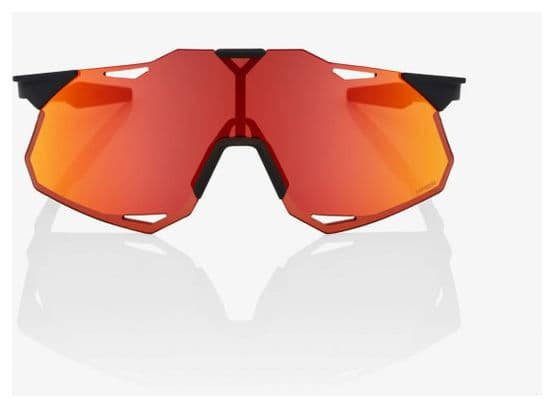 100% Hypercraft XS Brille - Soft Tact Schwarz - Mehrschichtige verspiegelte Gläser Rot Hiper
