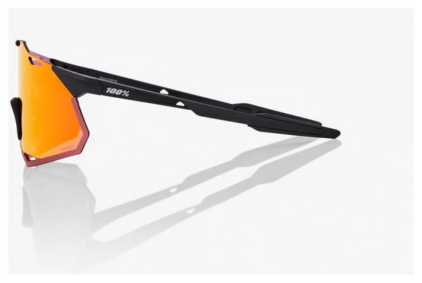Lunettes 100% Hypercraft XS - Soft Tact Noir - Verres Miroir Multicouche Rouge Hiper