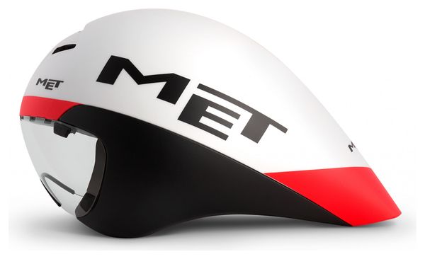 MET Drone Helmet White Black Red Mat