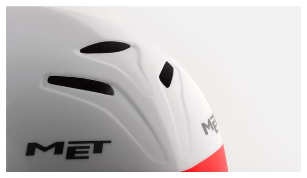 MET Drone Helmet White Black Red Mat