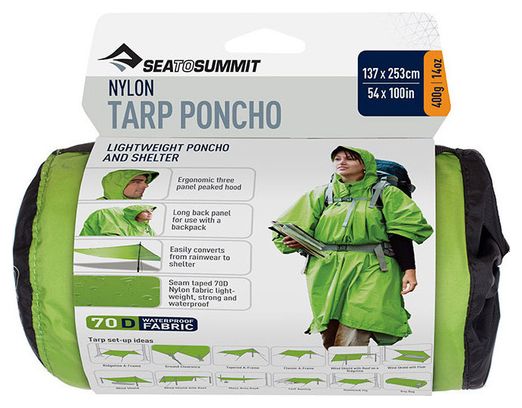 Poncho Sea To Summit Nylon Impermeabile Tarp-Poncho Verde