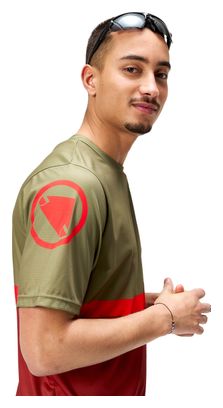 Endura SingleTrack Core II Technical T-Shirt Khaki/Bordeaux