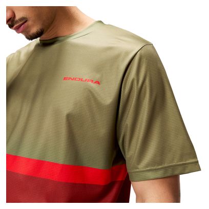 Endura SingleTrack Core II Technical T-Shirt Khaki/Bordeaux