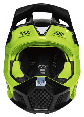 Fox Rampage Pro Carbon MIPS Helmet Black / Green / Light Blue