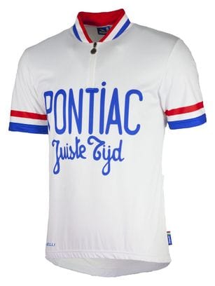 Maillot Manches Courtes Velo Rogelli Pontiac - Homme - Blanc