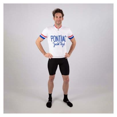 Maillot Manches Courtes Velo Rogelli Pontiac - Homme - Blanc