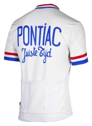 Maillot Manches Courtes Velo Rogelli Pontiac - Homme - Blanc