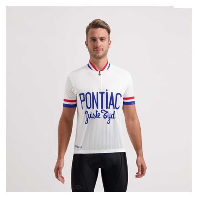 Maillot Manches Courtes Velo Rogelli Pontiac - Homme - Blanc