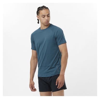 Salomon Cross Run Blue Men's Short Sleeve T-Shirt