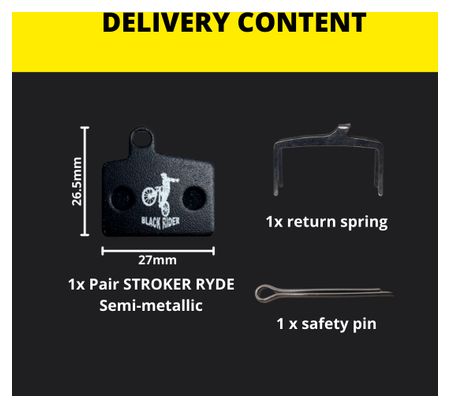 Plaquettes semi-métallique HAYES Stroker Ryde | Black Rider