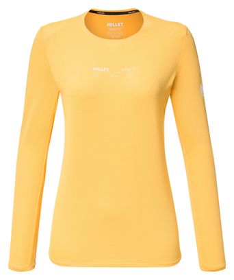 Maglietta a maniche lunghe Millet giallo intenso da donna