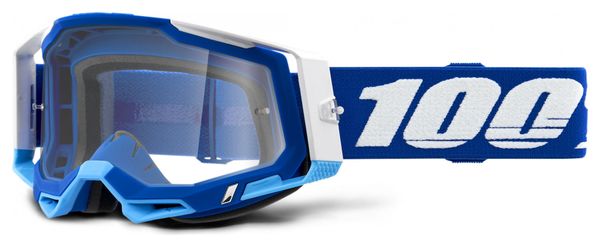 100% RACECRAFT 2 Goggle | Light Blue | Clear Lenses