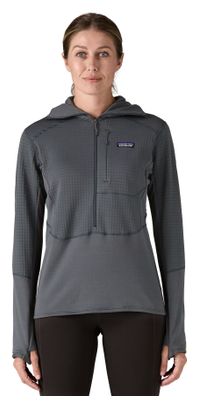 Patagonia R1 Hoody Fleece Kapuze Grau Damen